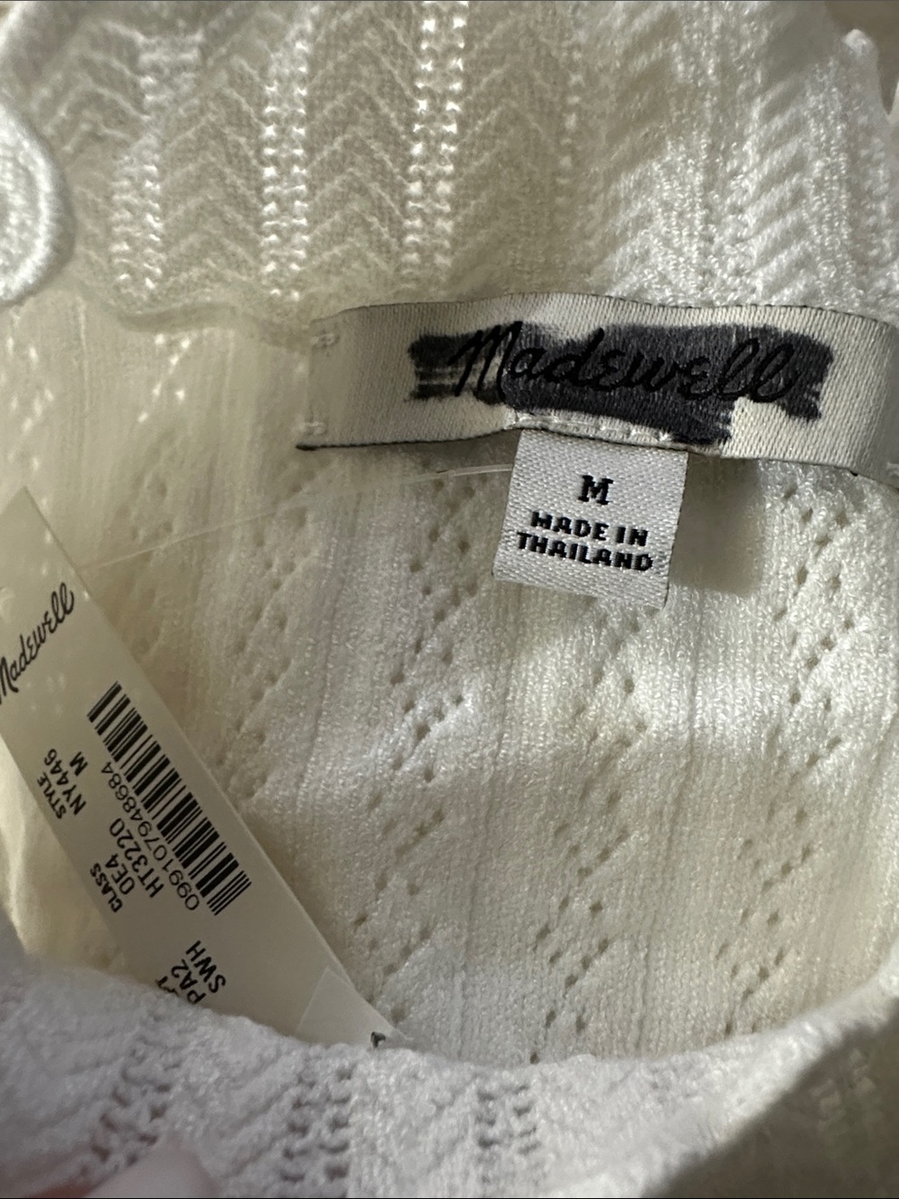 Madewell Pointelle-Stitch Mockneck Sweater Tee Sz. M - Picture 4 of 9